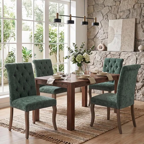 Vista 22 de Accent Dining Chair with Arms,Chenille High Back Kitchen Armchairs,Beige Beige1