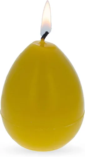 Vista 4 de Vela hecha a mano con forma de huevo 100% pura cera de abejas dulce olor a miel 2.6 oz