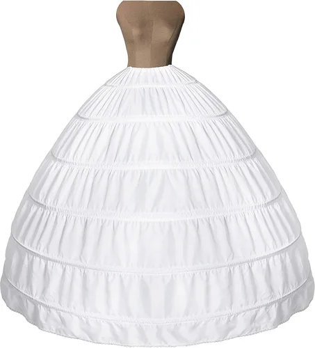 Vista 2 de Completo línea A de 6aros largo hasta el piso, vestido de novia, combinación para vestido.