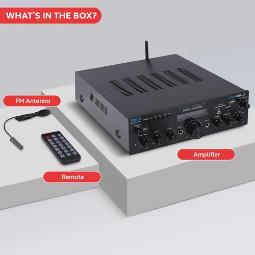 Vista 13 de Amplificador estéreo con Bluetooth de primera calidad, receptor amplificador compacto de 200 W con control remoto, antena FM y puerto USB / AUX