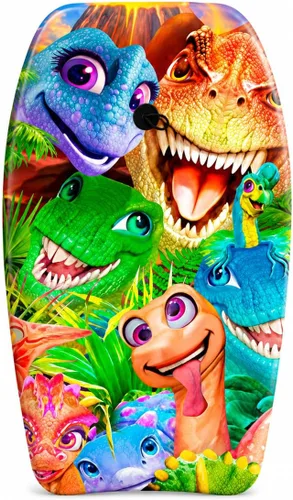 Vista 10 de PMU Bodyboard estampado con gráficos, correa de muñeca ligera, parte inferior lisa para playa, mar y piscina, tabla de surf para niños, adolescentes