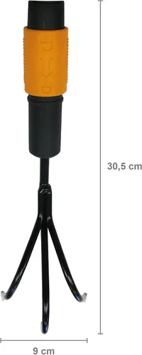 Vista 2 de Fiskars QuikFit Cultivator 1000683 - Rastrillo pequeño, cabeza de herramienta, ancho: 2.2 in, negro/naranja