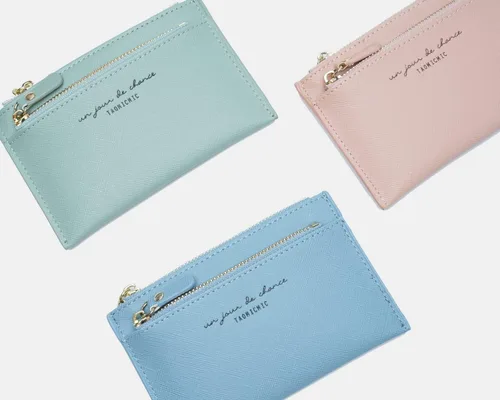 Vista 5 de Cartera delgada para mujer con monedero y tarjetero de crédito, cartera con llavero para mujer, Verde, Classic