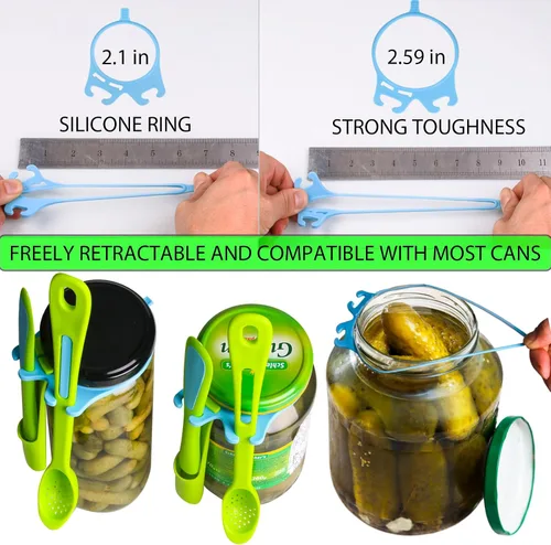 Vista 6 de Paquete de 2 cucharas de aceituna y tenedor de pepinillo, herramienta para recogedor para tarro, accesorio de cocina