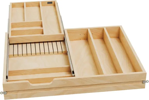 Vista 9 de REV-A-Shelf Sistema de cajones de repuesto de dos niveles con base de madera (sin toboganes)