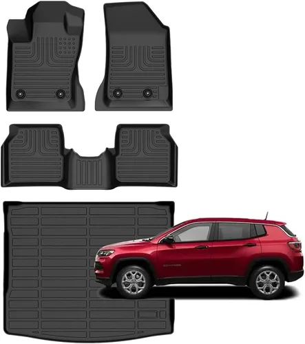 Vista 64 de Alfombrillas para Jeep Compass 2007-2016/2007-2016 Jeep Patriot/Dodge Caliber 2007-2012 para todo tipo de clima con forro de carga para automóvil