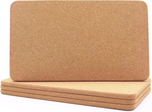 Vista 2 de 6 salvamanteles de corcho grueso de alta densidad para platos calientes y 4 salvamanteles rectangulares de corcho grueso de alta densidad