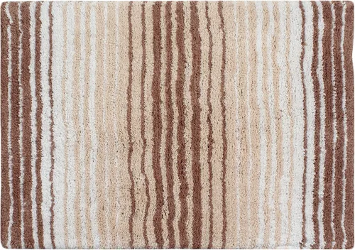 Vista 3 de Home Weavers Gradation Collection - Alfombra de baño 100% algodón, suave y absorbente, antideslizante, lavable a máquina, rectangular, 17 x 24 Beige