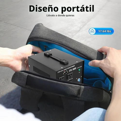 Vista 10 de Convertidor de voltaje Transformador de voltaje de 3000 vatios, Convertidor de corriente AC 220V/110V, Protección contra rotura de circuito, Puerto