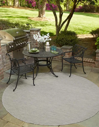 Vista 58 de Unique Loom Collection - Alfombra casual de transición sólida jaspeada para interiores y exteriores