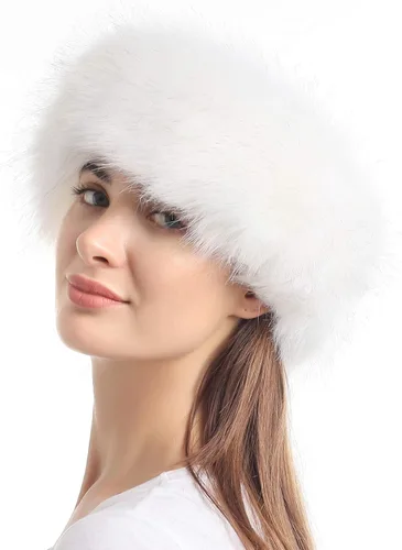 Vista 15 de Diadema de piel sintética con elástico para orejeras de invierno para mujer Negro