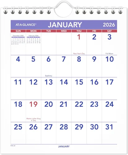 Vista 13 de AT-A-GLANCE Calendario de pared 2027, mensual, planificador de 20 x 30 pulgadas, bloques diarios a rayas (PM42827)