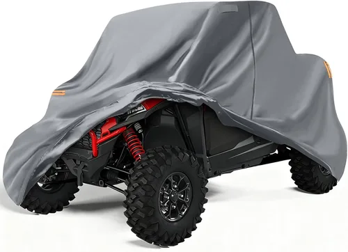 Vista 10 de Funda impermeable UTV compatible con Can-am Defender de 2 plazas, 6 capas para todo tipo de clima, con rejillas de ventilación, cremallera de puerta