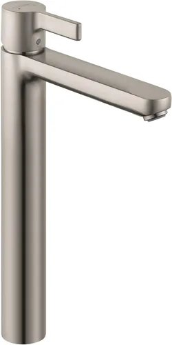 Vista 2 de hansgrohe Metris S 31020821 - Grifo moderno para lavabo de baño de bajo flujo con 1 manija y 13 pulgadas de alto en níquel cepillado, 31020821