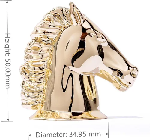 Vista 3 de Botellas de perfume vacías con spray de vidrio transparente recargable con tapa de botella de cabeza de caballo de metal dorado, botella atomizadora