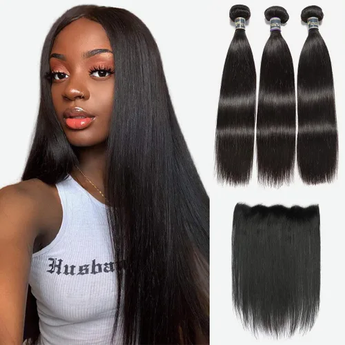 Vista 12 de Extensiones de cabello, liso, malasio, calidad 9A