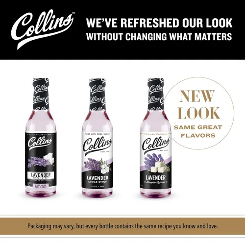 Vista 5 de Jarabe Simple de Lavanda Collins con Azúcar Real para Cócteles, Spritz, Té Helado, Limonada, Chocolate Caliente, Postre, Repostería, Jarabes