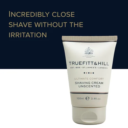 Vista 2 de Truefitt & Hill Tubo de crema de afeitar Ultimate Comfort para hombres, sin perfume, 3.4 oz.