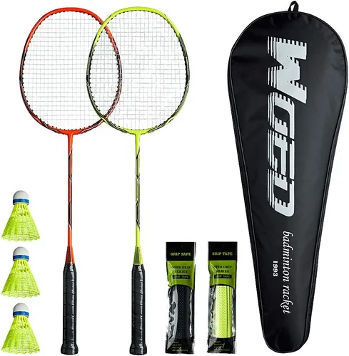 Vista 17 de Raquetas de bádminton profesionales de fibra de carbono para patios traseros y gimnasio