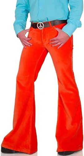 Vista 3 de Pantalones de mezclilla para hombre, estilo vintage, relajados, de los años 60 y 70, con borlas, ajuste elástico, clásico, acampanados, pierna