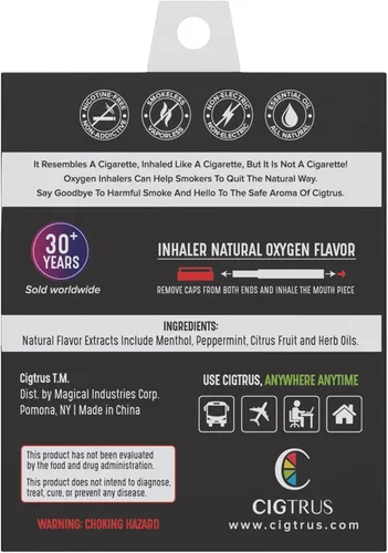 Vista 8 de Cigtrus Ayuda para dejar de fumar - Inhalador natural sin humo - No eléctrico, sin nicotina y seguro para viajar - 6 piezas de menta helada y lima