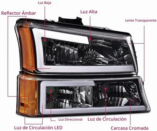 Vista 3 de PIT66 Faros LED, Compatible con 2003-2006 Chevy Silverado 1500 2500 3500 HD 2003 2004 2005 2006, Compatible con 2003-2006 Chevy Avalanche 1500 2500