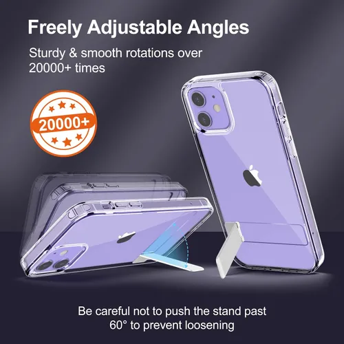 Vista 5 de JETech Funda con función atril para iPhone 12/12 Pro, transparente