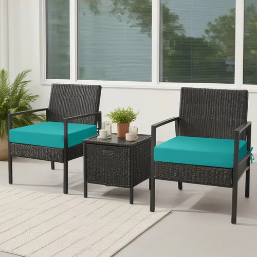 Vista 3 de idee-home Juego de 2 cojines para sillas de exterior, cojines de asiento impermeables para muebles de patio, almohadilla de repuesto para silla