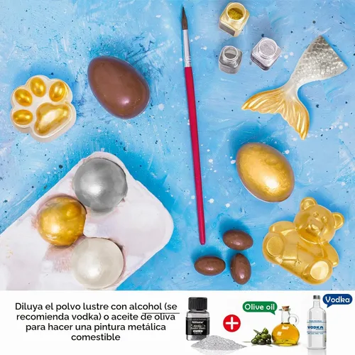 Vista 6 de NiHome Polvo brillante comestible con purpurina para bebidas, postres Metálico