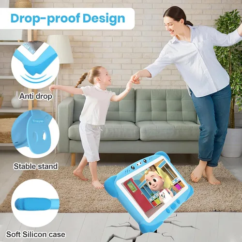 Vista 5 de Tableta infantil de 7 pulgadas para niños, tableta de 32 GB para niños pequeños con funda a prueba de golpes, Bluetooth, WiFi, Google, Netflix