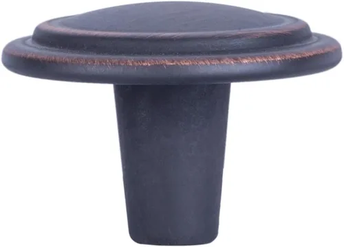 Vista 3 de Amazon Basics Pomo de gabinete con anillo superior recto, 1.25 pulgadas de diámetro, Bronce Frotado con Aceite, Paquete de 10