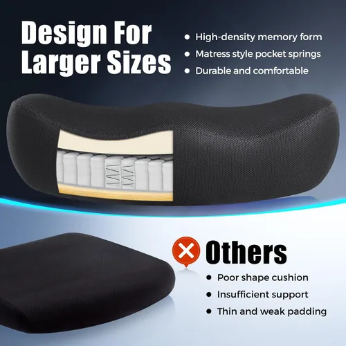 Vista 12 de Silla de escritorio de oficina grande y alta, 500 libras, silla de escritorio ergonómica de malla resistente