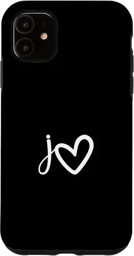 Vista 8 de Minimalist Monogram Name Initial Letter j White Heart Shape Case for iPhone 17