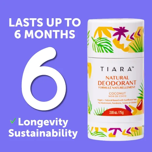 Vista 6 de TIARA - Desodorante natural sin aluminio para mujeres y hombres, protección contra olores de larga duración, desodorante para todo el cuerpo,