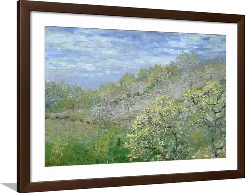 Vista 7 de ART.COM Claude Monet - Póster enmarcado para pared, diseño de árboles en flor, decoración escénica, 18 x 12 pulgadas, marco negro con paspartú blanco