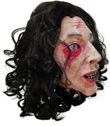 Vista 2 de Disfraz de película de miedo Evil Dead Rise 2023 para adultos, máscara de fantasma, máscara facial de Horri accesorio de cabeza completa, decoración