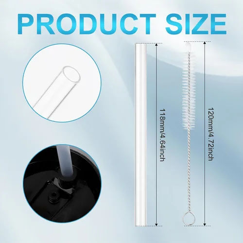 Vista 2 de SAVITA 6pcs Replacement Straws & Brush for Jr. 12oz Kids Water Bottle