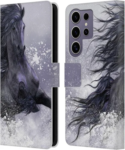 Vista 213 de Head Case Designs Officially Licensed Laurie Prindle A Morgan Christmas Western Stallion Leather Wallet Case Compatible with Samsung Galaxy A07 4G