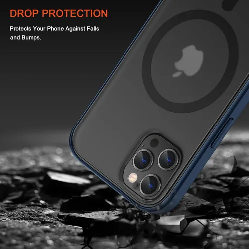 Vista 3 de TENDLIN MagSafe - Funda magnética compatible con iPhone 12 / iPhone 12 Pro [MagSafe] translúcida mate con parte trasera dura de silicona suave