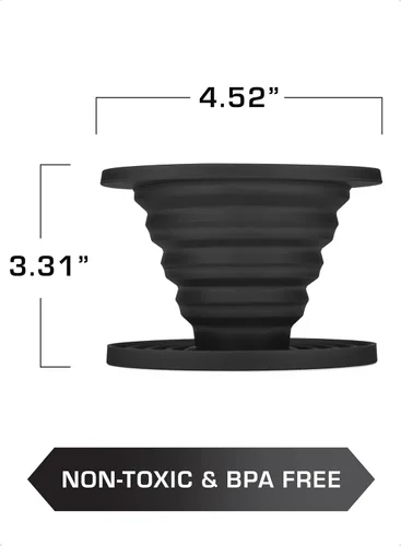 Vista 6 de COLETTI Sierra Camping Gotero de Café Pour Over — Gotero de Café Pour Over Plegable — Incluye Paquete de Filtros de Papel [Negro, Paquete de 1]