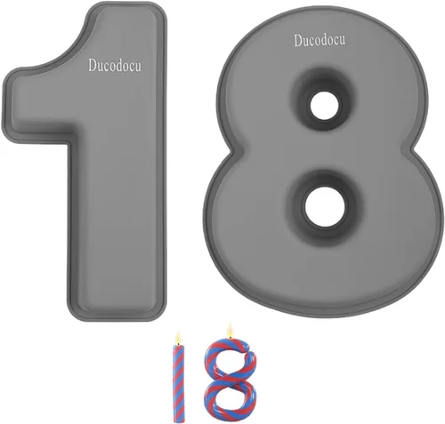 Vista 14 de Ducodocu Molde de Silicona para Pastel con Números - Molde Grande 3D para Pastel con Números - Molde de Horneado DIY para 1/10 Cumpleaños