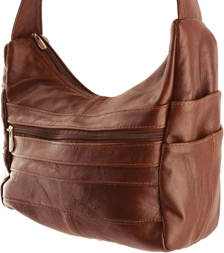 Vista 3 de Bolso de cuero de las mujeres con muchos bolsillos