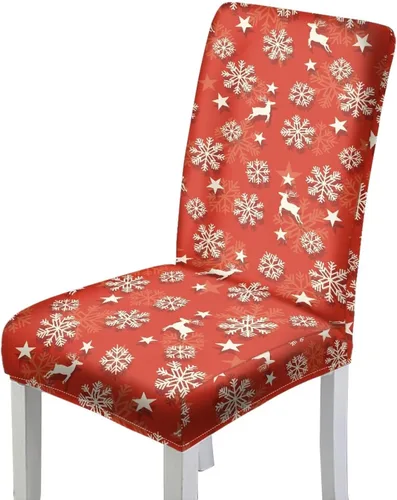 Vista 19 de HUGS IDEA Fundas para sillas de comedor de Navidad, bastón de caramelo, elásticas, fundas para sillas Parsons para comedor, lavables, fundas