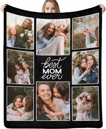 Vista 16 de D-Story Manta personalizada con fotos, manta de fotos personalizada con cualquier texto, manta de forro polar personalizada para cama, sofá