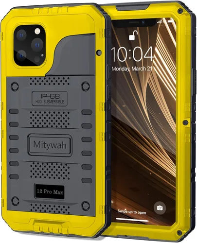 Vista 48 de Mitywah Funda impermeable para iPhone 7/iPhone 8 / iPhone SE 2020, funda de metal resistente de grado militar, protección de cuerpo completo