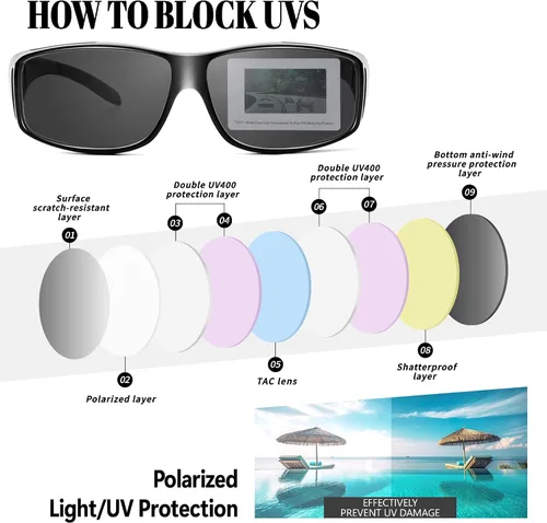 Vista 76 de Night Vision Driving Glasses for Men & Women - Polarized Anti Glare Fit Overs with Wrap-Around HD Yellow Lens