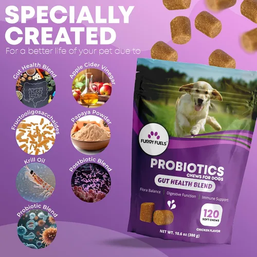 Vista 6 de Probióticos para perros para la salud digestiva – 120 masticables para perros – Probióticos para perros – Probióticos para perros – Probióticos