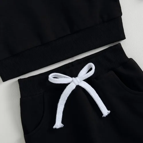 Vista 4 de Kupretty Conjunto de sudadera de manga larga con bloques de color y pantalones deportivos para bebé niño