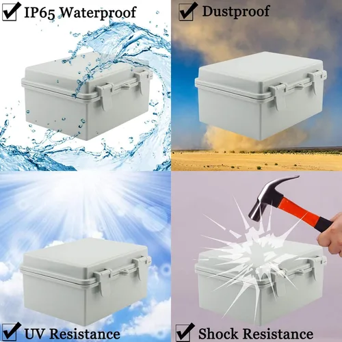 Vista 5 de Sunnyglade Caja de conexiones IP65 de plástico ABS, a prueba de polvo, impermeable, caja de conexiones universal duradera para proyectos eléctricos