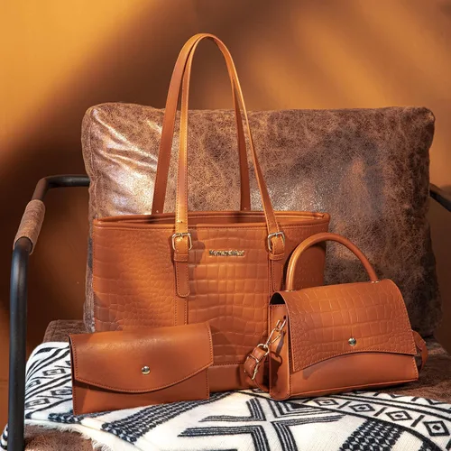 Vista 2 de Montana West Juego de bolso de 3 piezas con estampado de leopardo para mujer